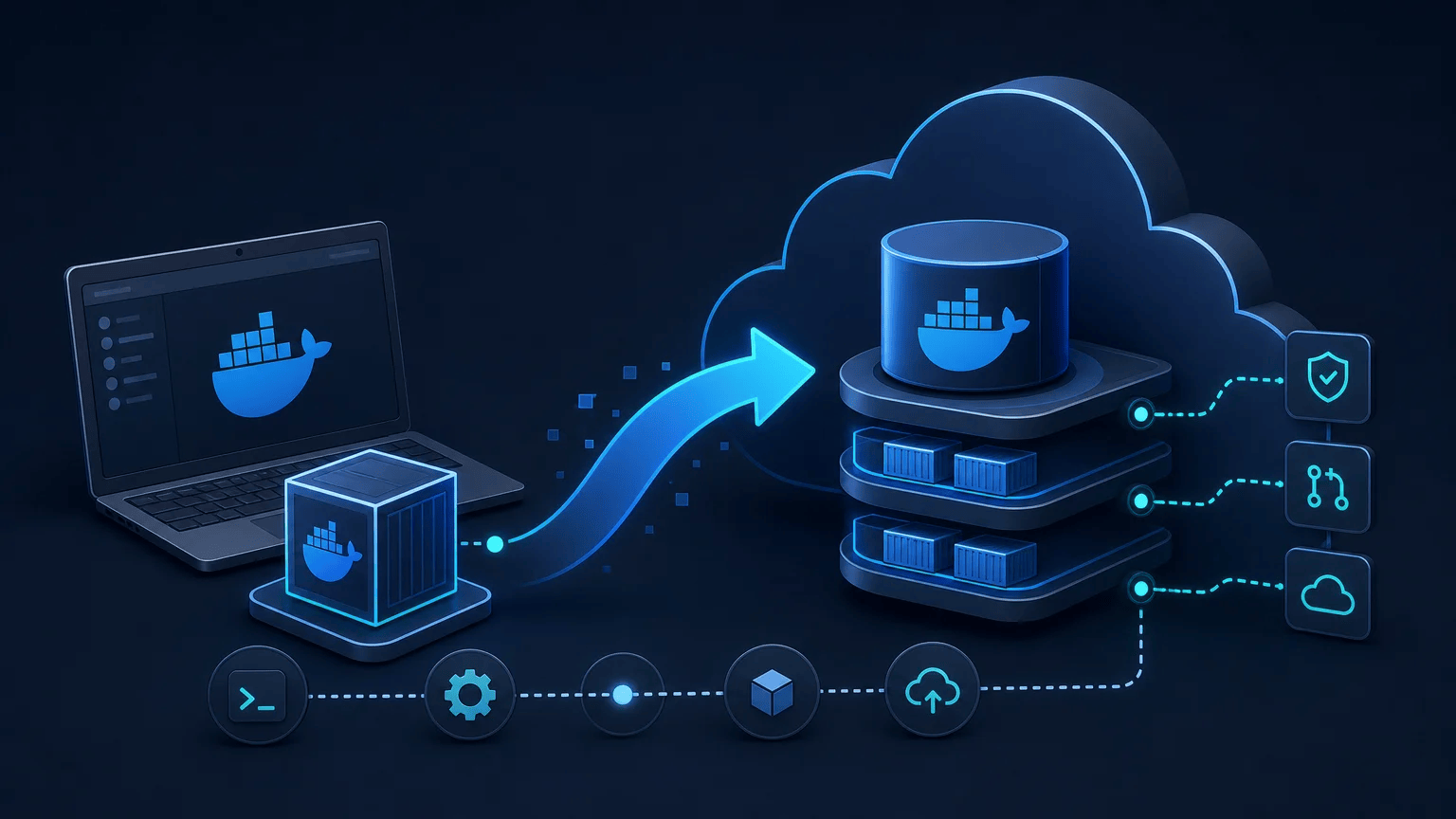 Docker container image flowing from a local environment into an Amazon ECR repository