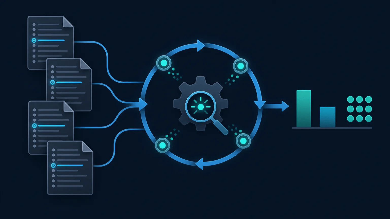 Log files flowing through a loop while matching messages are counted and aggregated