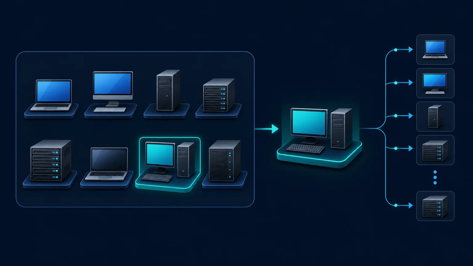 PowerShell Arrays: Store and Work with Multiple Values Computer inventory devices organized into a structured array with one item highlighted