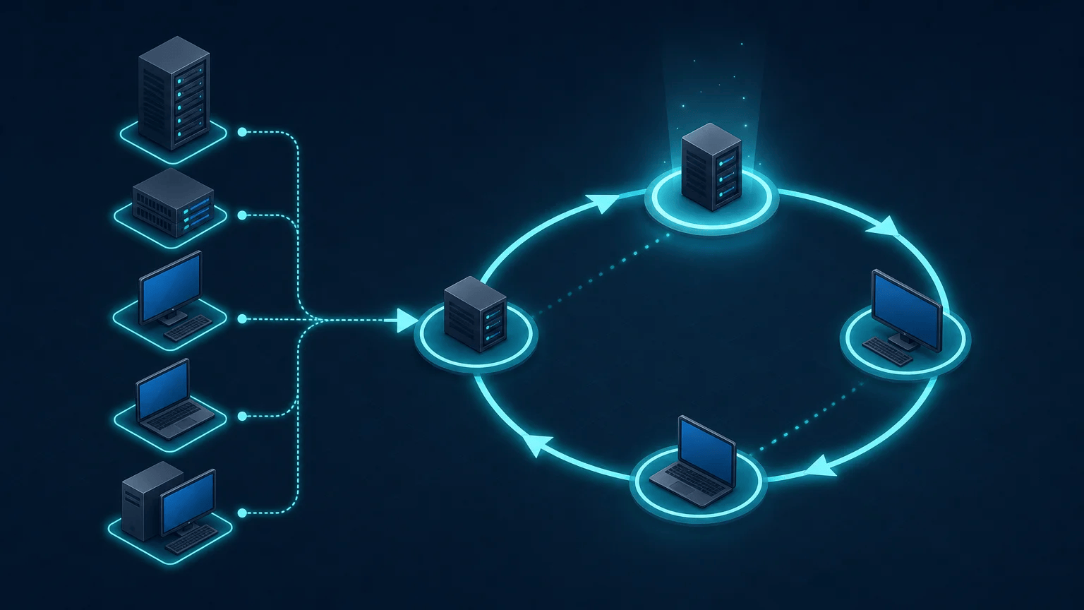 How to Use ForEach Loops in PowerShell Computer nodes moving one at a time through a repeated PowerShell processing loop