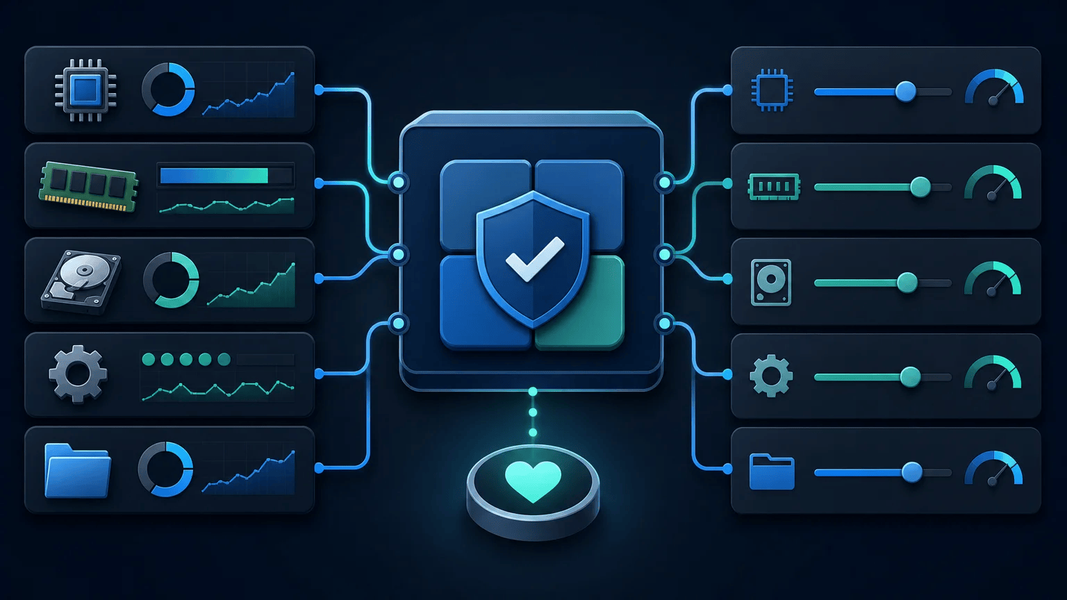 PowerShell Functions and Parameters: Build Reusable Health Checks Modular system health checks with adjustable thresholds for CPU, memory, disk, services, and files