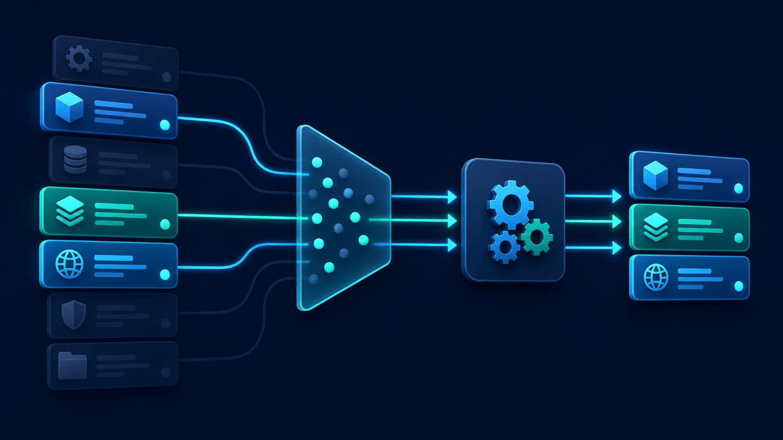 Service objects flow through filtering and action stages in a PowerShell pipeline illustration.