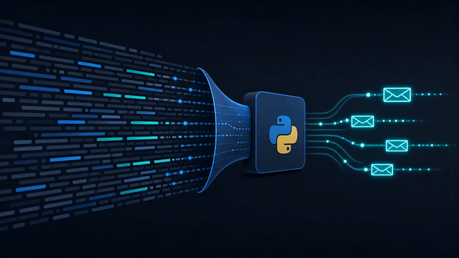 Regular Expressions in Python: Extracting and Validating Email Addresses Abstract log data flowing through a regex filter to isolate email addresses