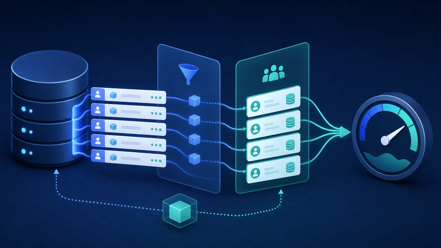 SQL Subqueries: Compare Orders and Customer Totals with Averages Database records flow into customer totals and average-value comparisons for SQL subqueries.