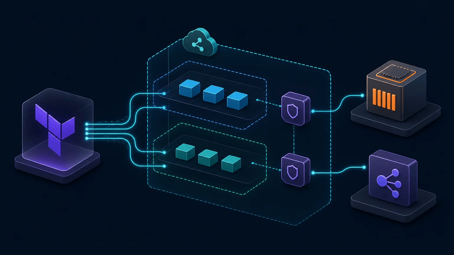 Terraform data sources connect new compute resources to an existing AWS VPC network