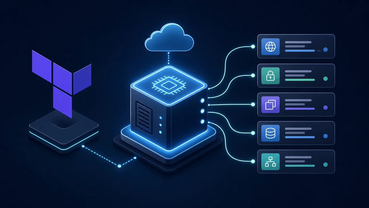 Terraform-managed EC2 server emitting structured instance information outputs