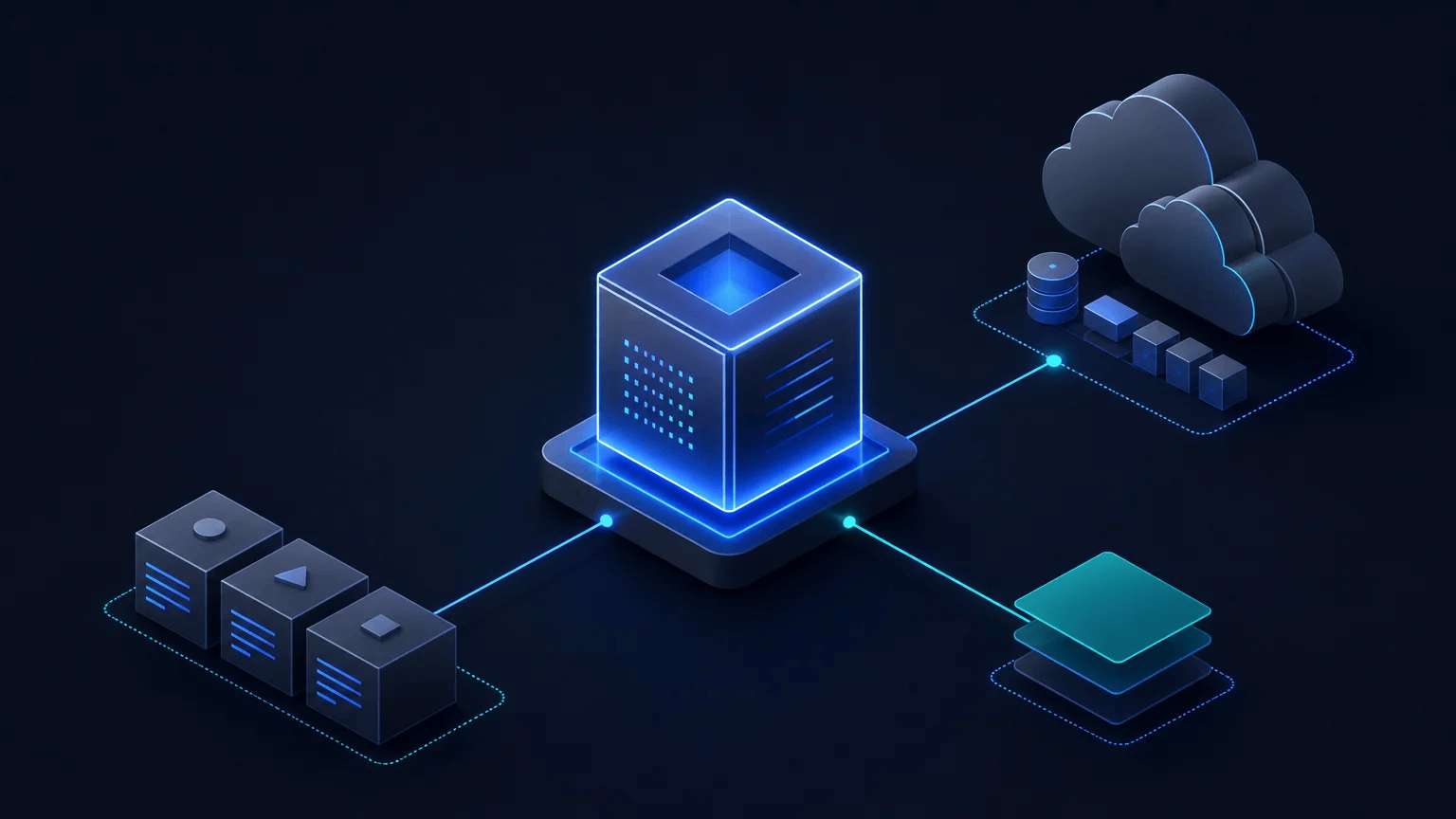Terraform-managed virtual server connected to an abstract cloud infrastructure environment