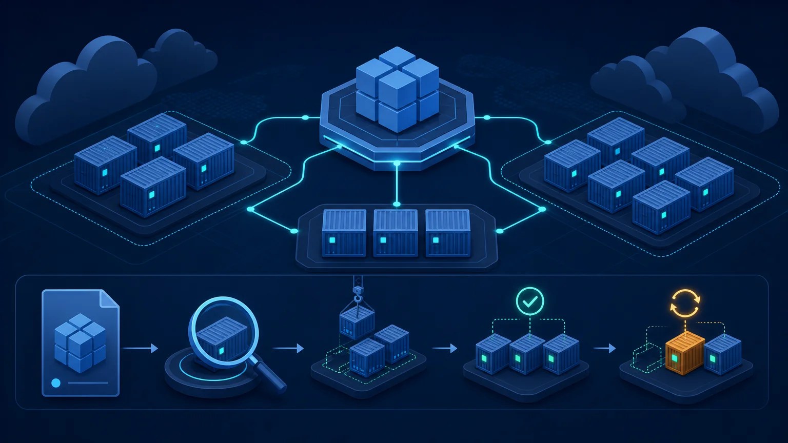 Manage Amazon ECS Services and Tasks with the AWS CLI Container service orchestrating task revisions, running containers, deployments, and restarts in a cloud environment