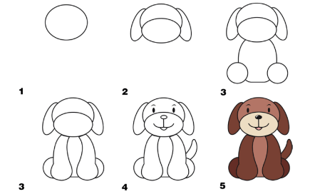 Easy Drawing Of A Dog Sitting Novocom Top