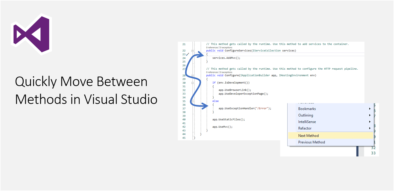 Quickly Move Between Methods in Visual Studio Daily Tips