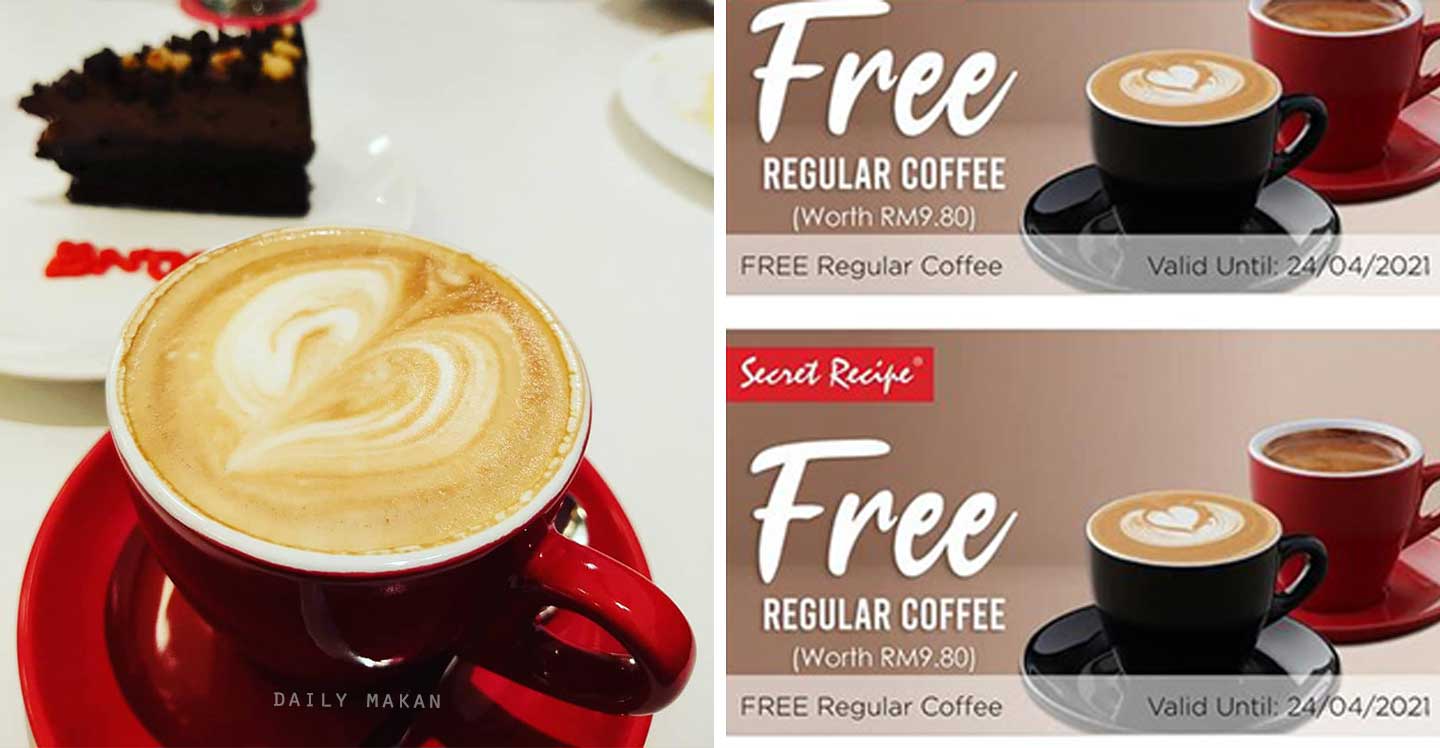 Jom Dapatkan Coffee PERCUMA Di Secret Recipe, Bukan 1 Kali Tapi 3 
