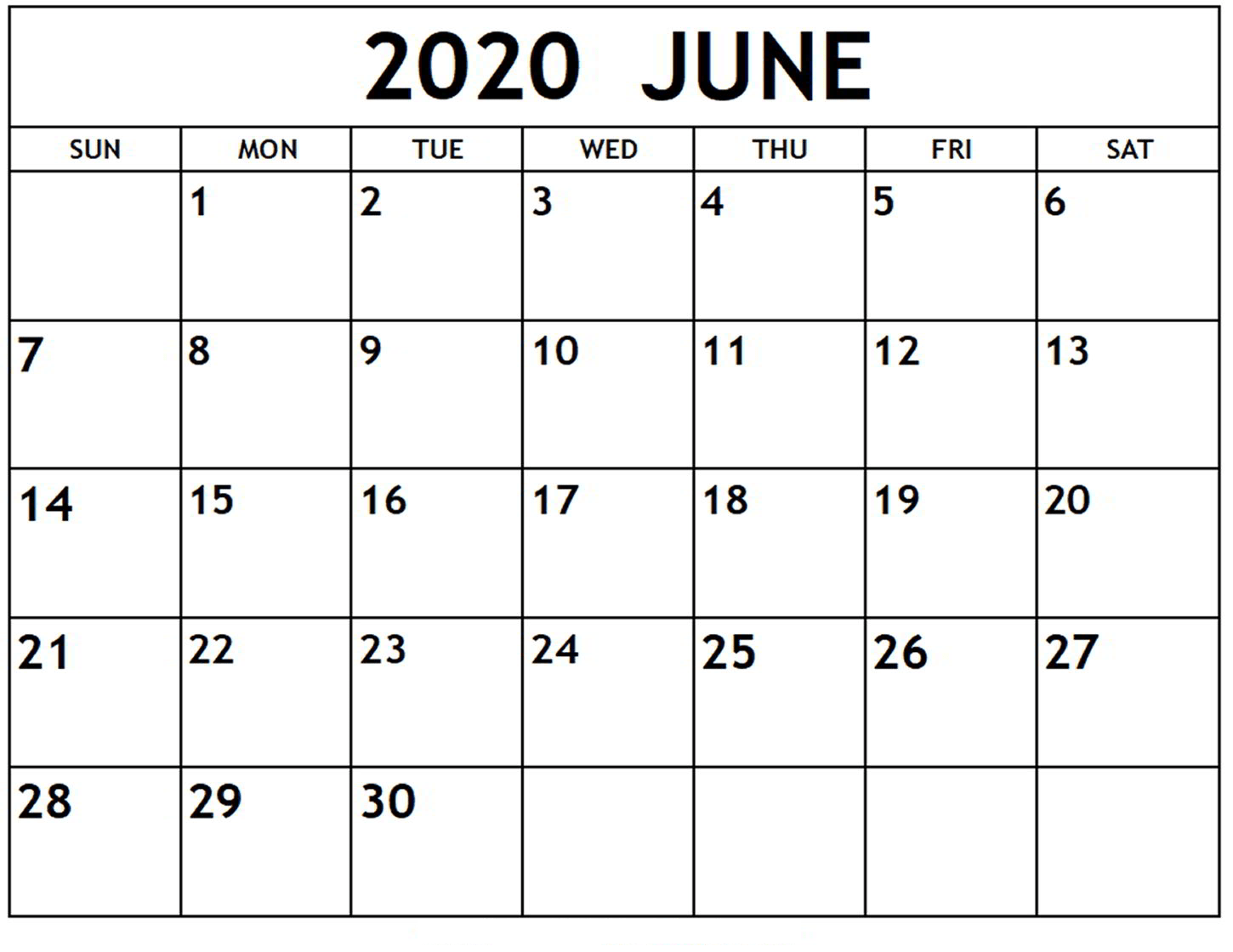 june 2020 calendar printable monthly planner template