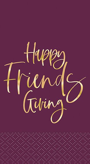 Modern Thanksgiving "Happy Friendsgiving" Guest Napkins 16ct - Foil Stamping