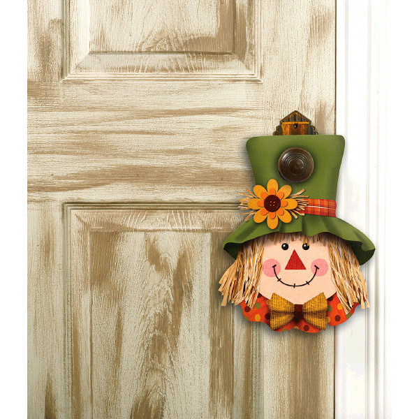Scarecrow Plush Door Hanger - 12"H x 8 1/2"W x 1 3/4"D