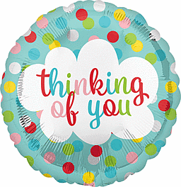 Thinking of You Colorful Dots|M429| 17" Mylar Balloon