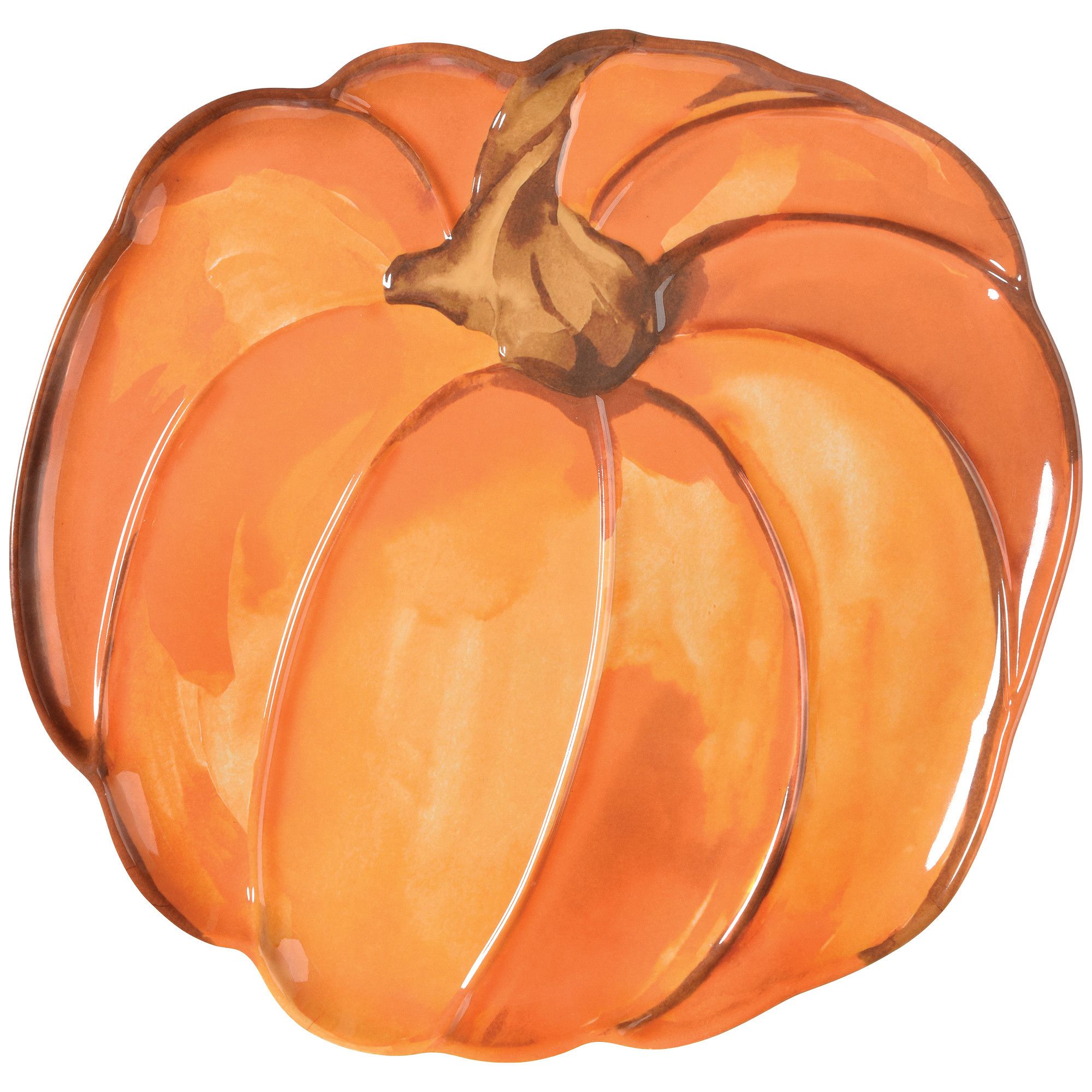 Pumpkin Shaped Melamine Platter - 14"