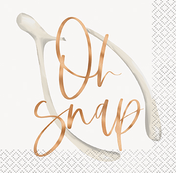 Modern Pastel Thanksgiving "Oh Snap" Beverage Napkins 16ct - Foil Stamping