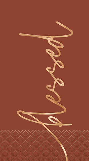 Elegant Thanksgiving "Blessed" Guest Napkins 16ct - Foil Stamping