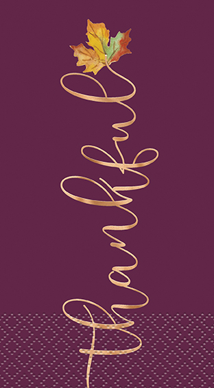 Chic Thanksgiving "Thankful" Guest Napkins 16ct - Foil Stamping