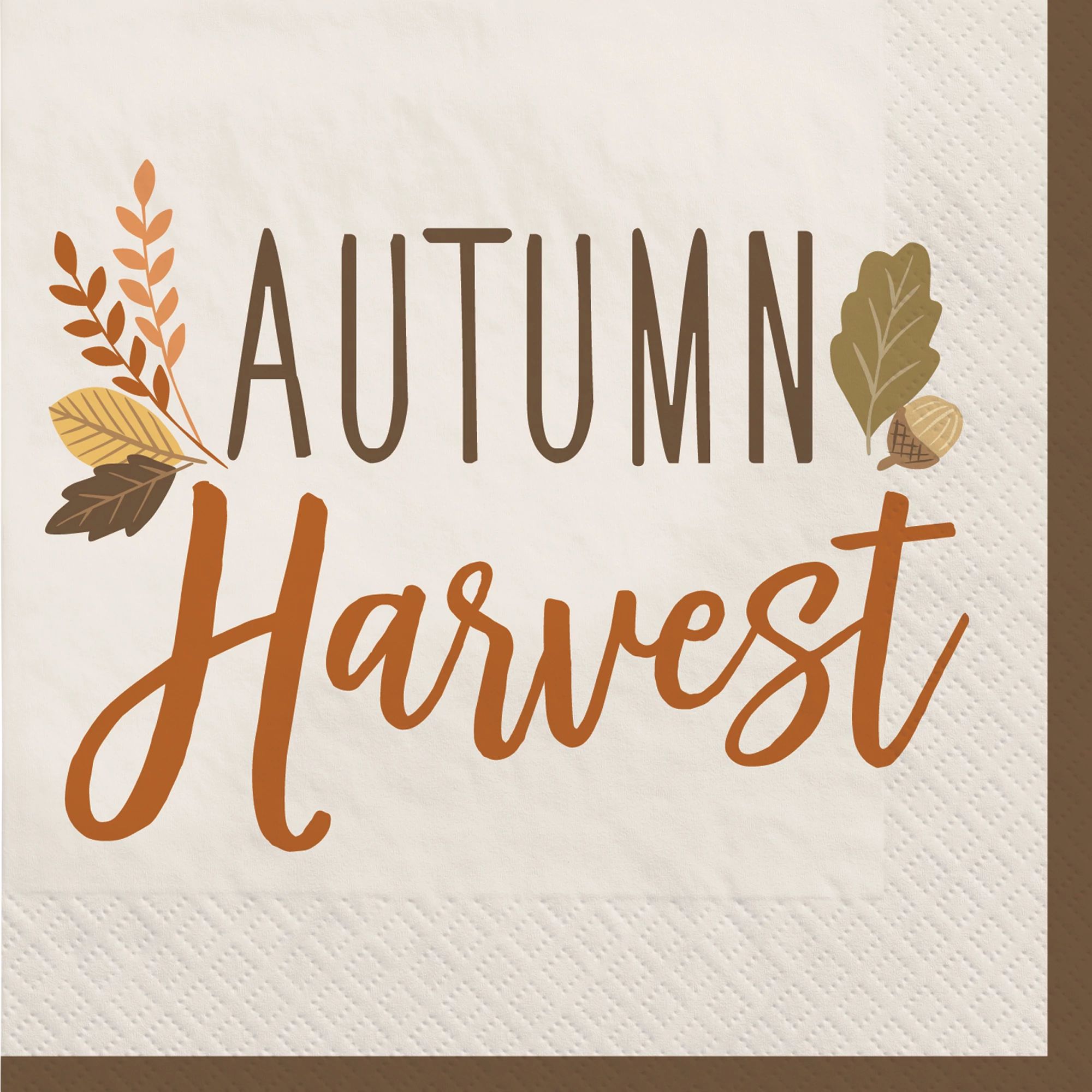 Golden Autumn Beverage Napkins, 16 Count Package