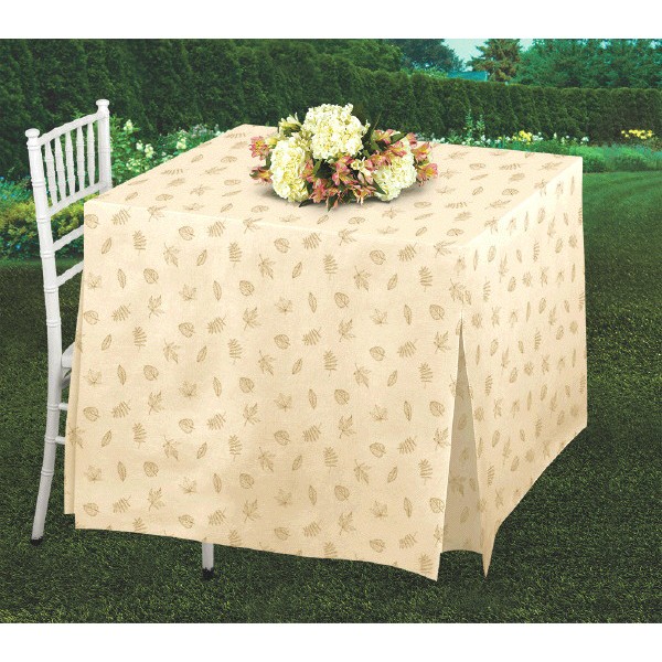 Square Fall Tablefitter - 36"H x 35"W x 27"D - Fannel Back Vinyl Tablecover