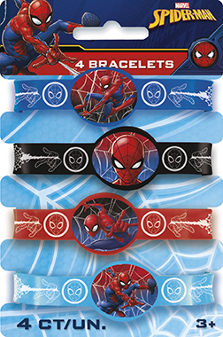 Spider-Man Rubber Bracelets, 4ct