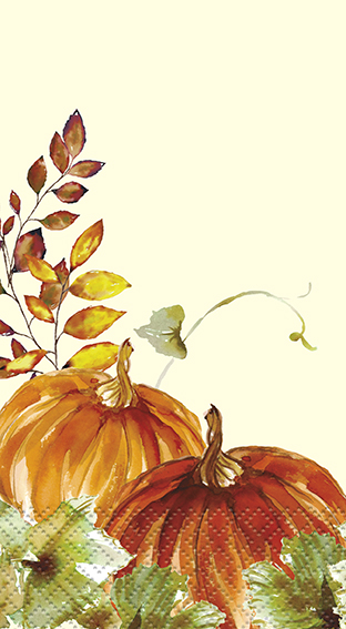 Watercolor Fall Pumpkins Guest Towels 16ct