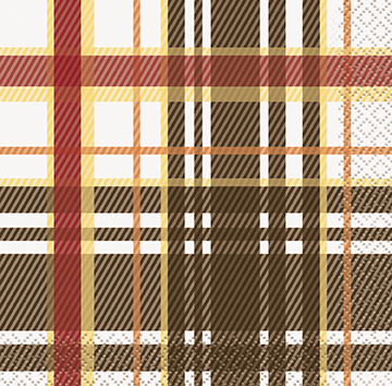 Plaid Turkey Beverage Napkins 16ct