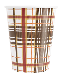 Plaid Turkey 9oz Paper Cups 8ct