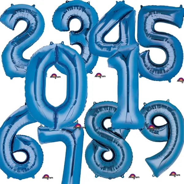 Blue 34" Jumbo Number Mylar Balloons