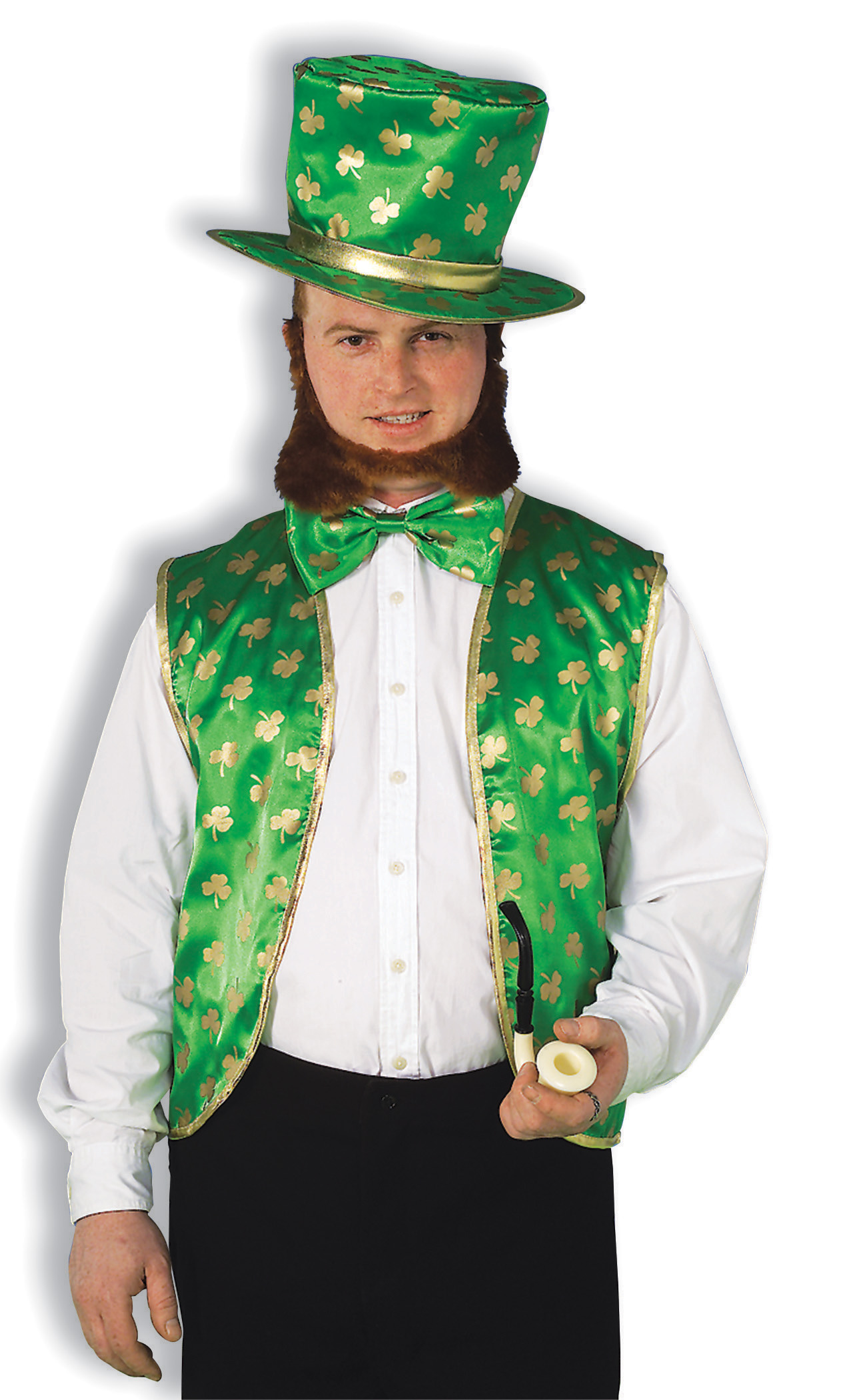 Leprechaun Kit with Hat, Bow Tie, Beard and Vest, Adult Standard