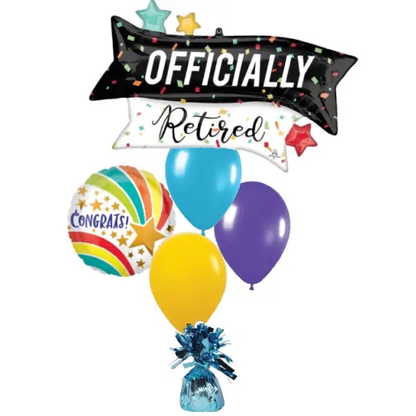 Congrats and Retirement Balloon Bouquet of up to 10 Balloons on Weight