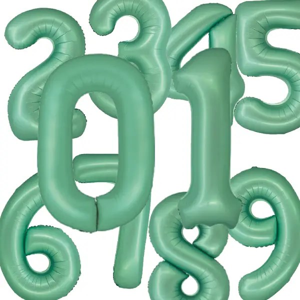 34" Matte Mint Green Jumbo Number Mylar Balloons