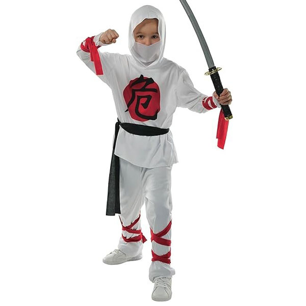 Child Warrior White Ninja Costume {W271}