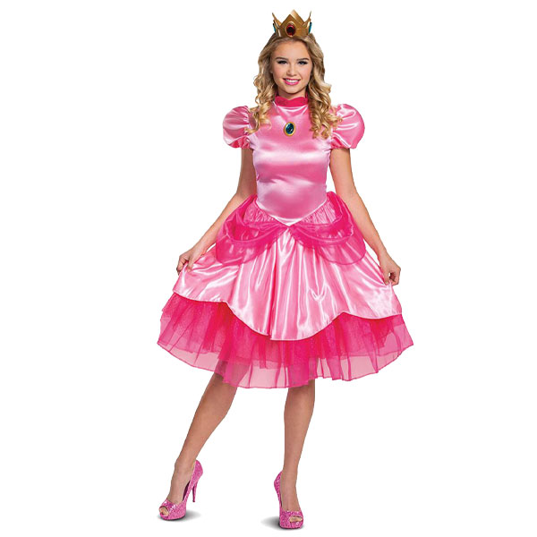 Adult Princess Peach Deluxe Costume Size: Medium (8-10) - {W301}