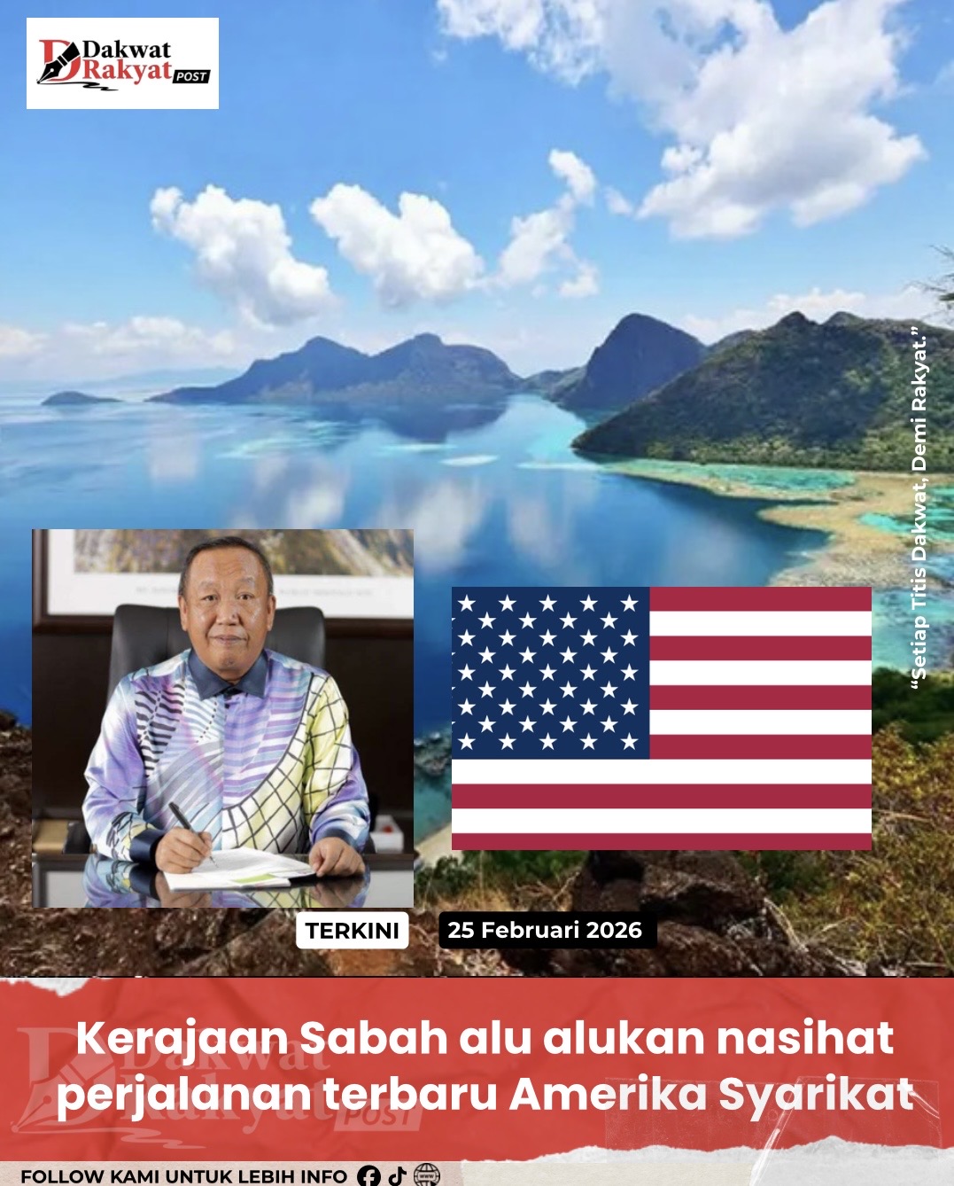 Kerajaan Sabah alu alukan nasihat perjalanan terbaru Amerika Syarikat