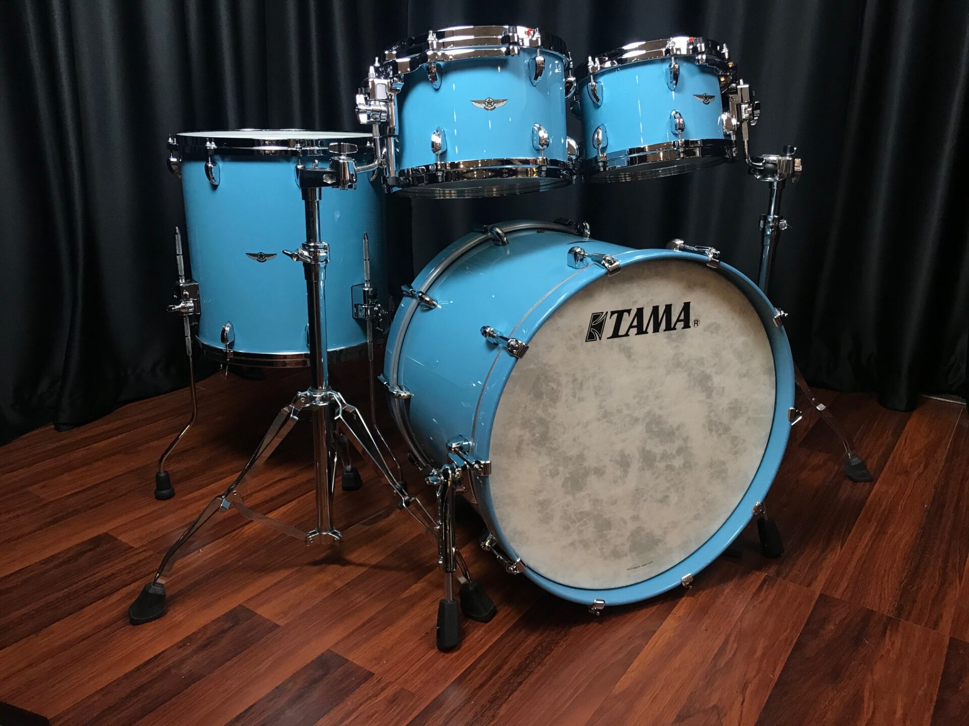 TAMA Drums Star Walnut Vintage Sea Blue 4pc Drum Set TW42RZSVSB