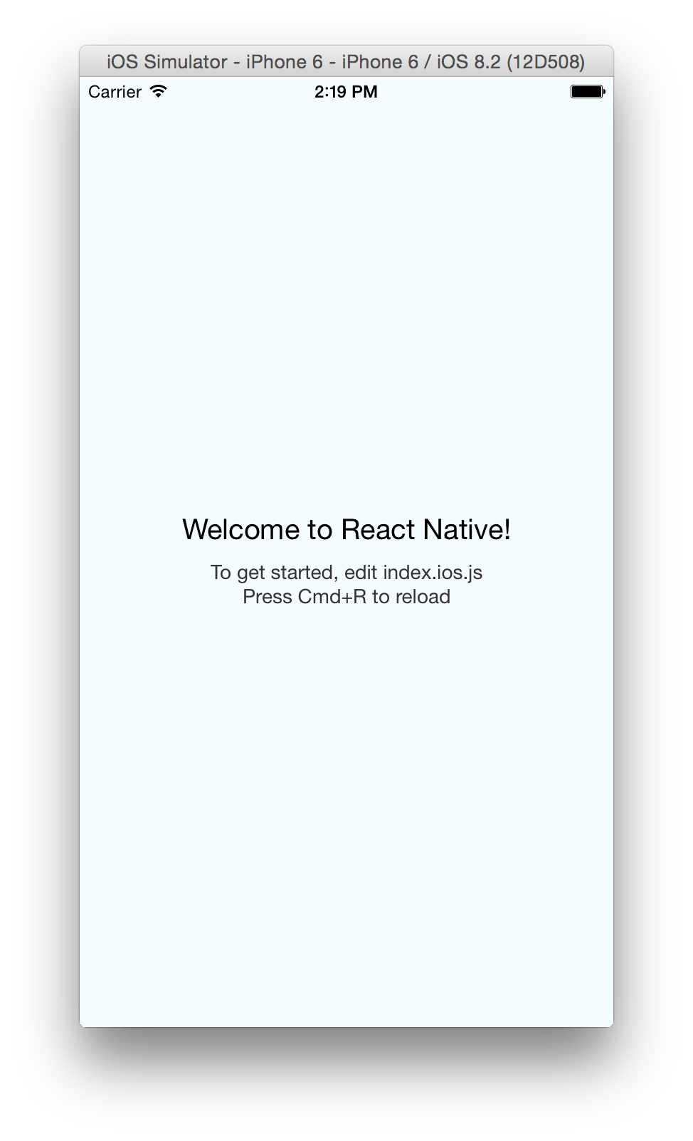 React Native 수행 화면