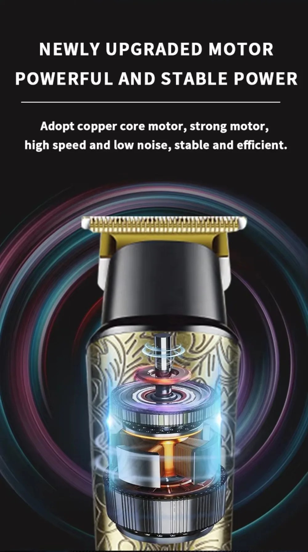 Kemei KM-2185 Tondeuse à cheveux électrique sans fil LCD afficheur gold, rechargeable par USB - - Boutique Algérie