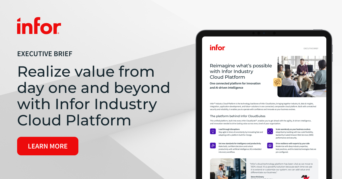 Explore The Infor Industry Cloud Platform Executive Brief Infor