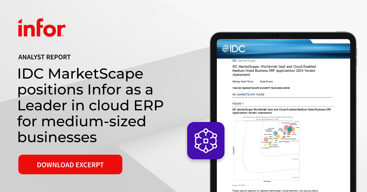 A Leader In Medium Business ERP | IDC MarketScape | Infor