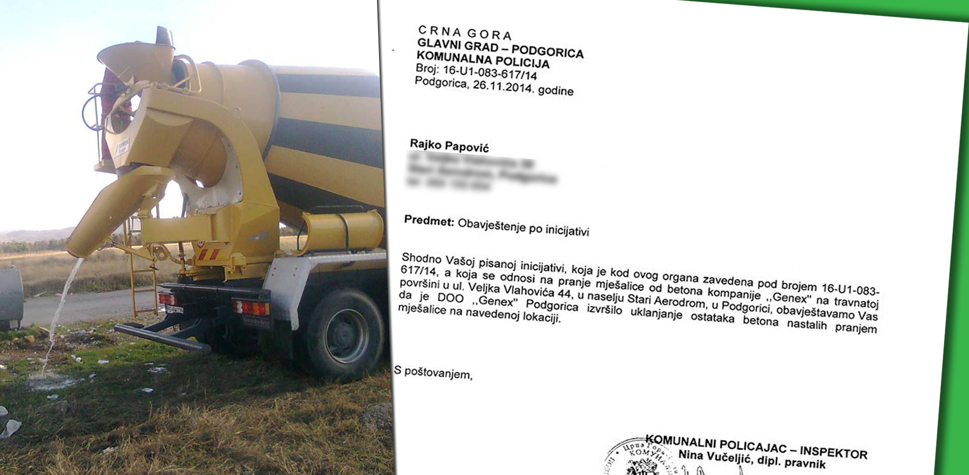 Genex zagađuje, Komunalna policija ćuti