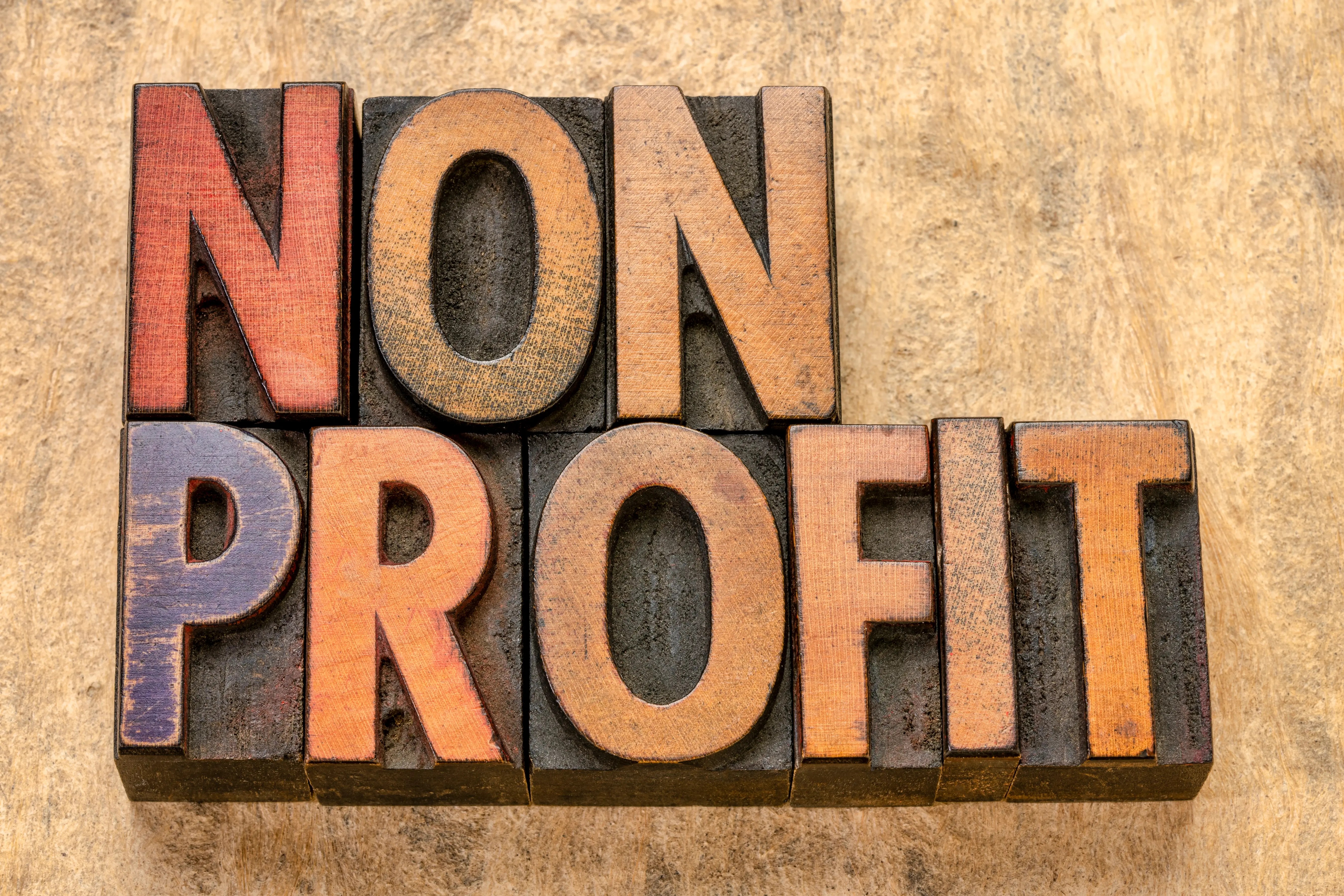 nonprofit wooden sign