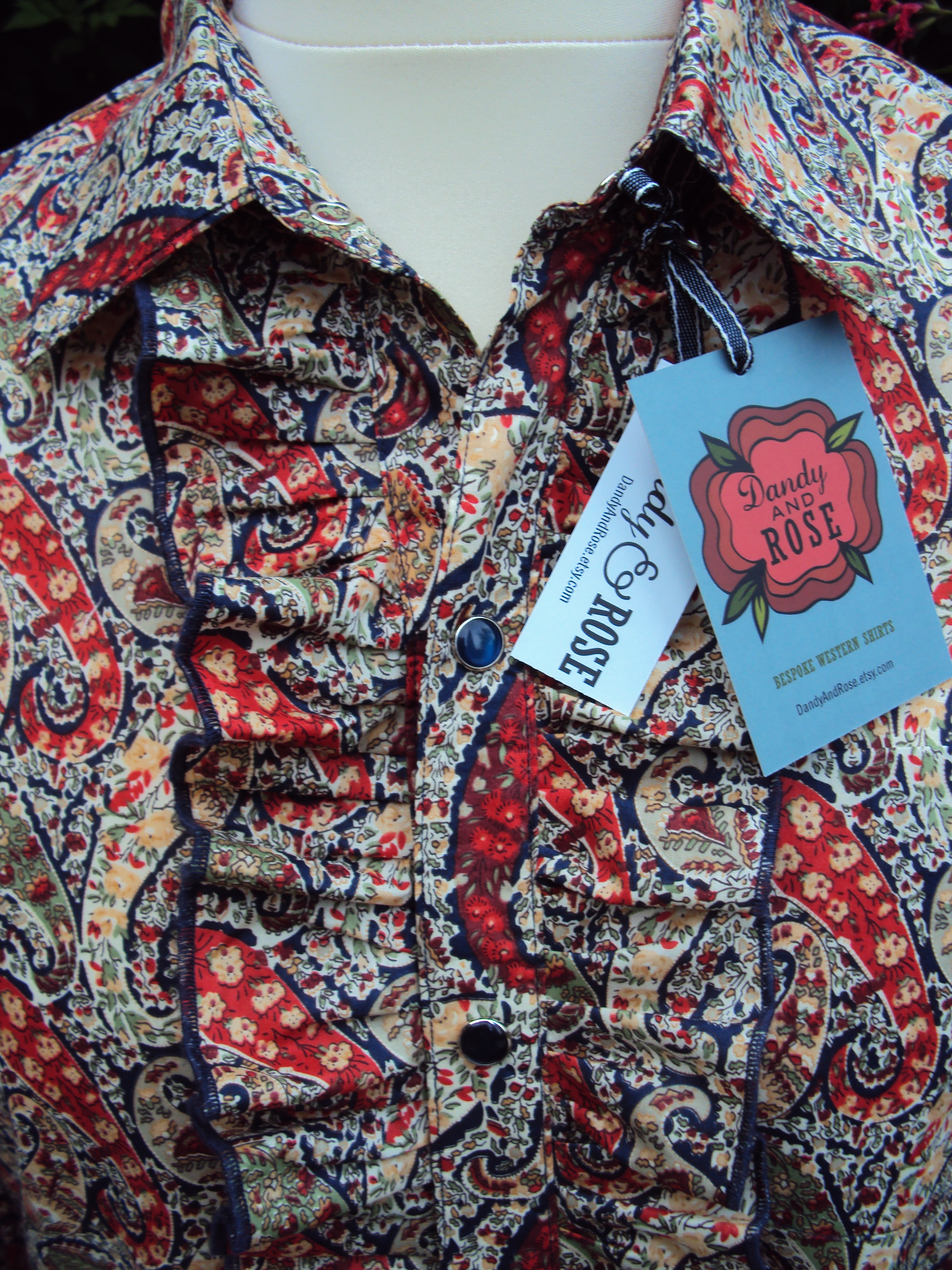 Man's ruffled shirt in Liberty of London's classic paisley 'Bourton'