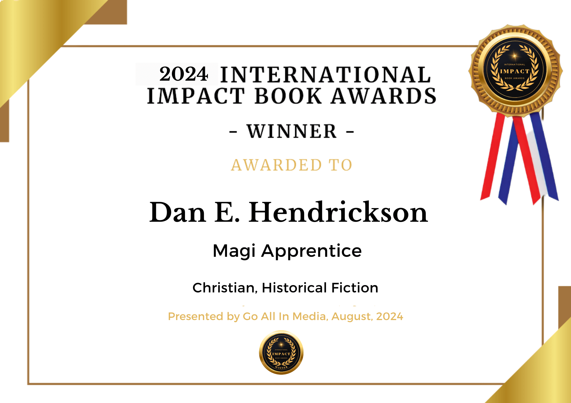 International Impact award WINNER Certificate
