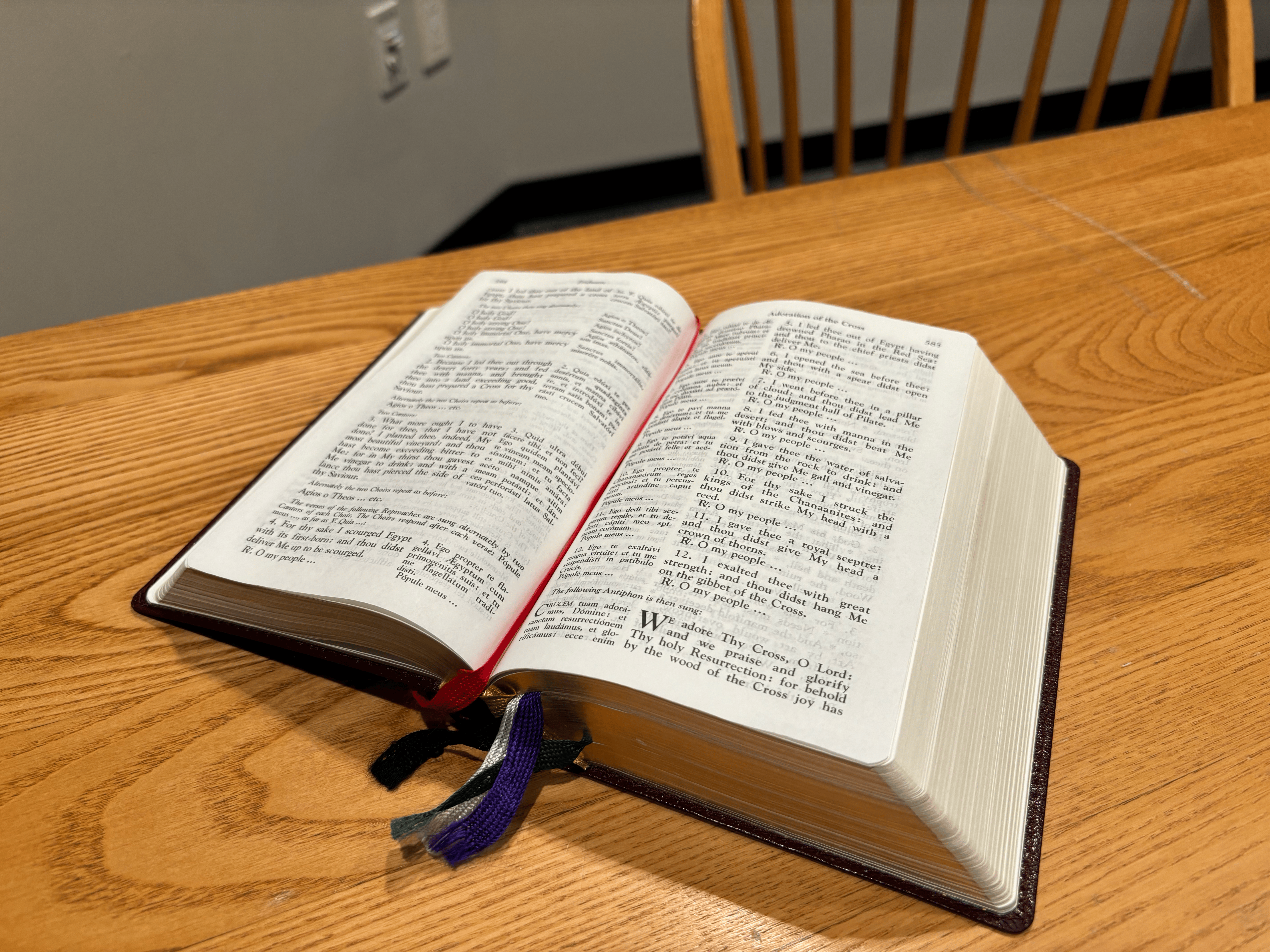 Image of the text of Improperia of the Good Friday Liturgy