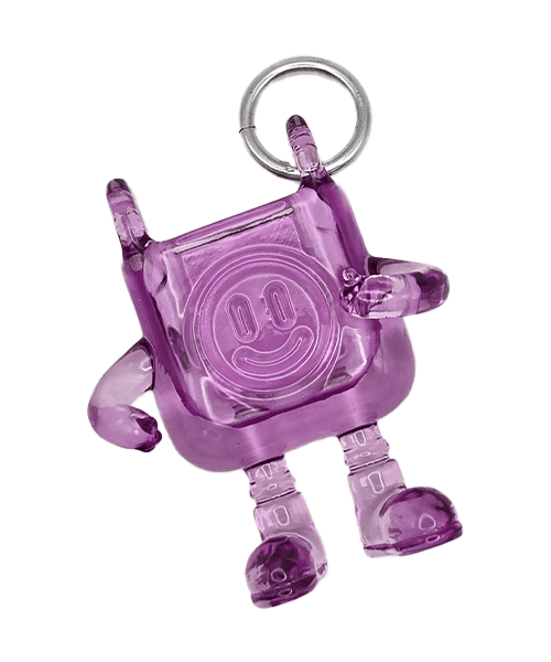 clear purple plastic bag dude