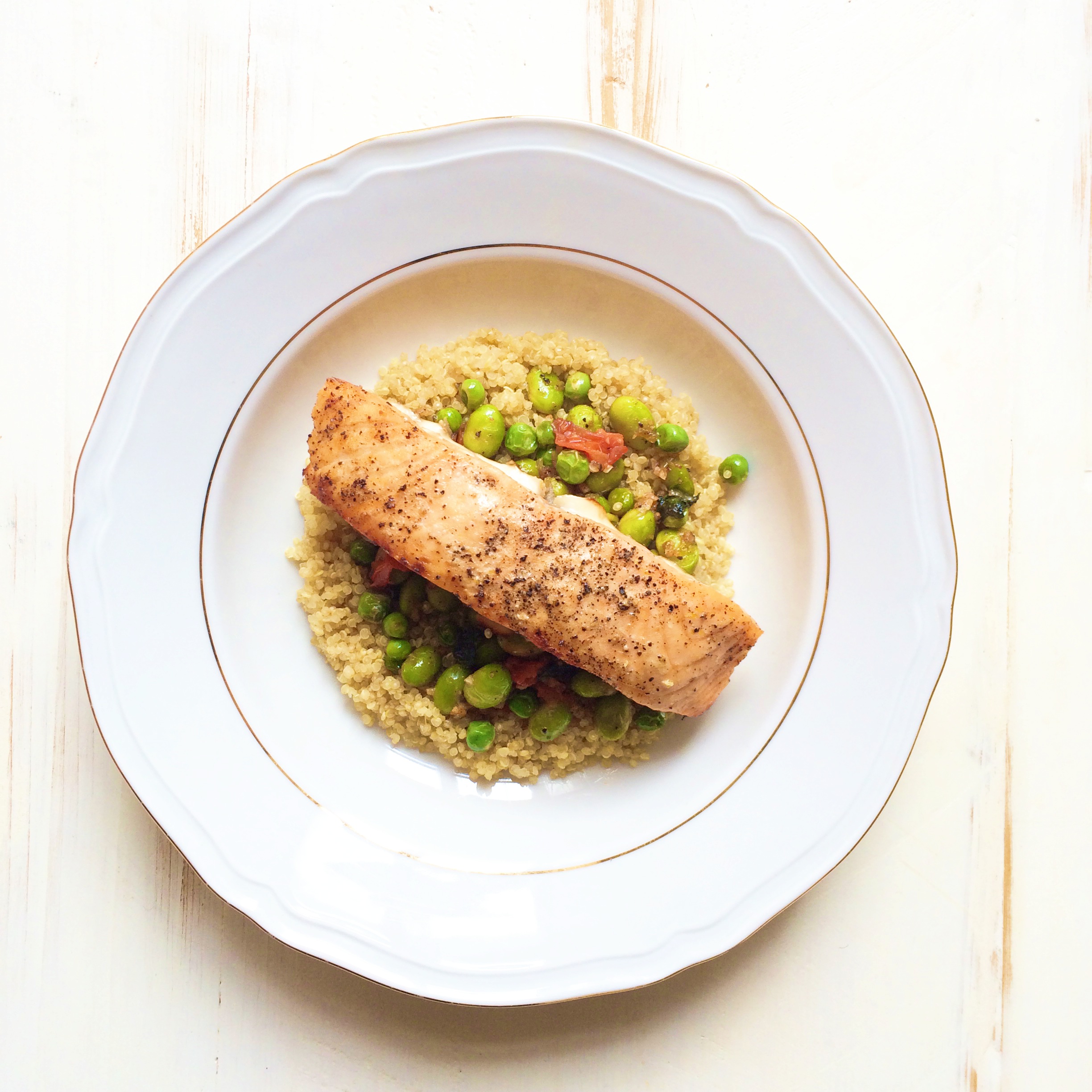 Quinoa with Baked Salmon
