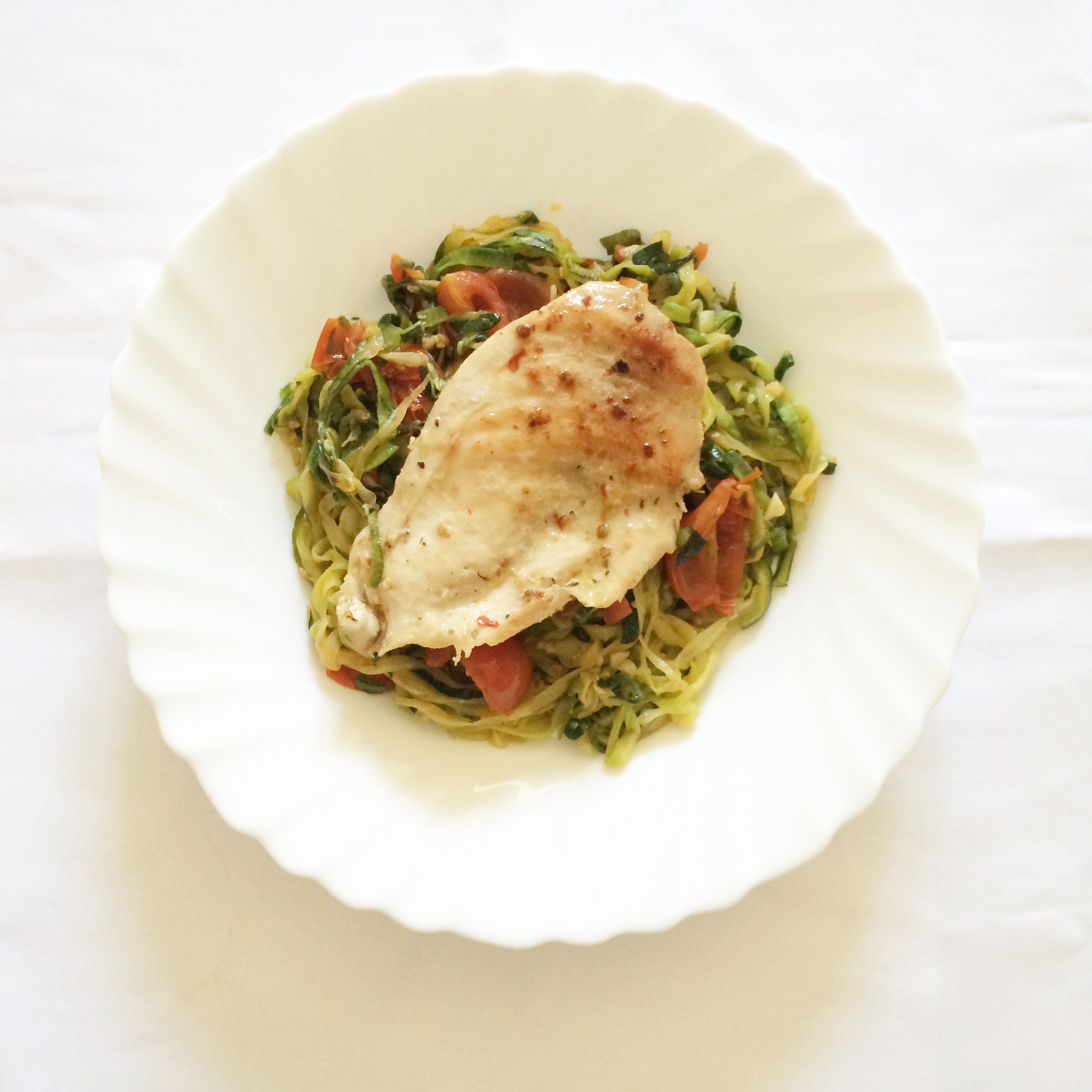 Marinated Chicken with Courgette Noodles Recipe