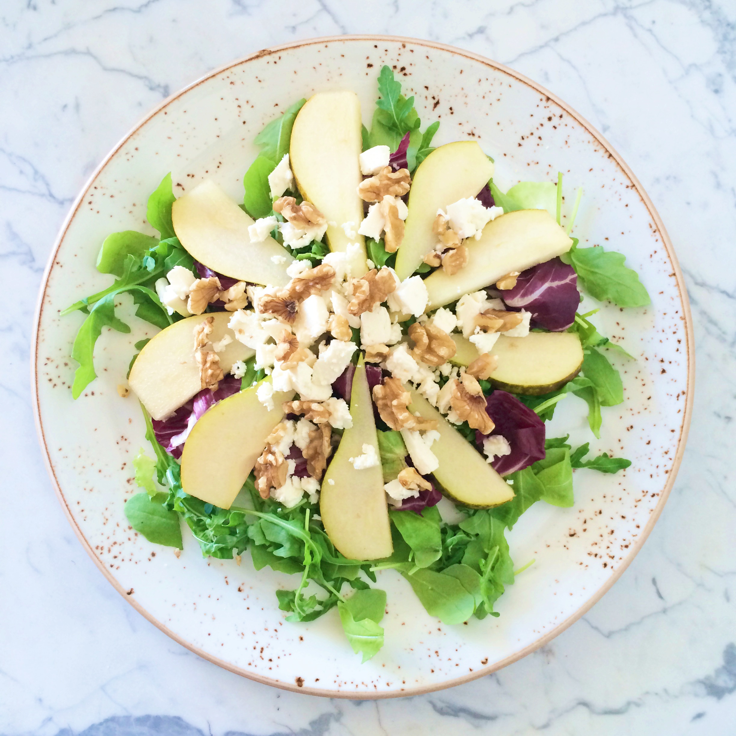 Pear and Feta Salad with Walnuts